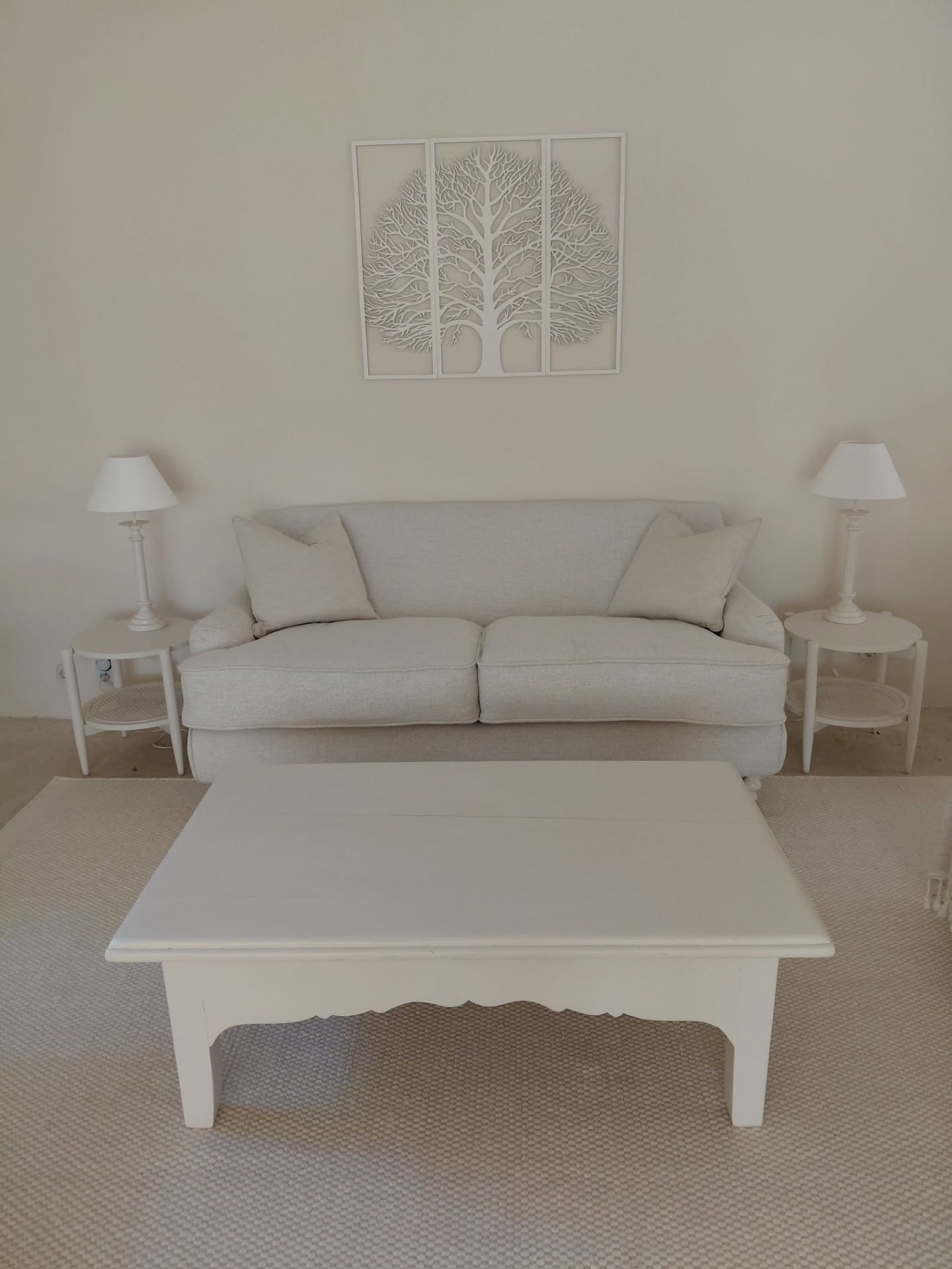 Salon refait en lin clair
